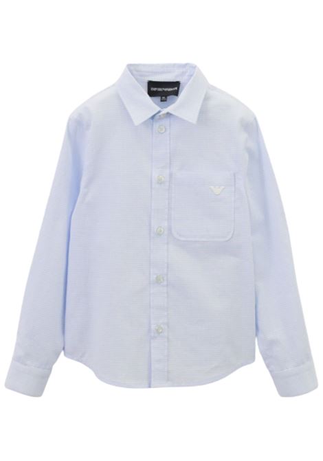 Blue cotton shirt for children EMPORIO ARMANI | EB000071/MAAZZURRO